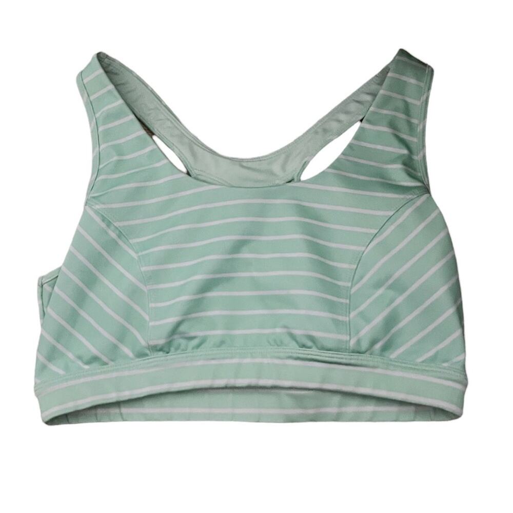TeK Gear High Impact Sports Bra- Green Stripe